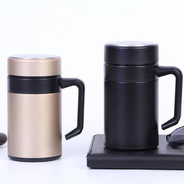 500ml Double Walled Drinking Mug Vacuum Cup SUS 304 Stainless Steel Tea Cup With Handle Pro Coffee Mug Insulated Travel Bottle