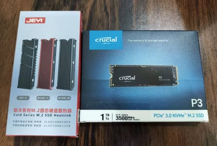 Crucial P3 1TB Gen3 NVMe M. 2 SSD + JEYI Cold Series Heatsink Bundle