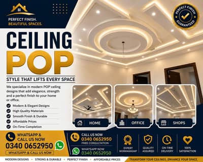 Professional POP Ceiling Design & Installation services.   escription: