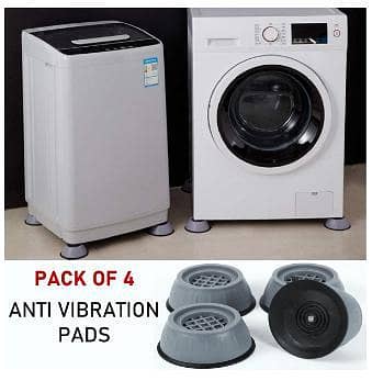 PACK OF 4 Anti Vibration Feet Pads Washing Machine Shock Absorption Rubber Mat Anti-Vibration Pad Dryer Universal Fixed Non-Slip Pad Imported Quality