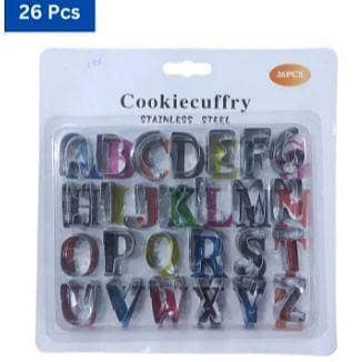 26pcs Stainless Steel Alphabet Cookie Cutter Kids Cookie Mold