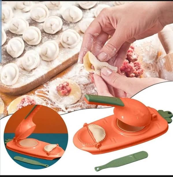 2 in 1 Dumpling Maker-Samosa Maker Manual Press Food Grade PP Material with Spoon for Home Kitchen Accessories Tools