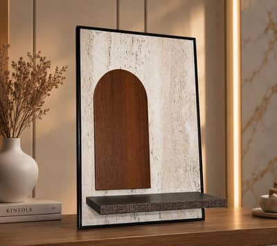 Premium Wooden Wall Decor Shelf | Modern Wall Hanging | 15×18 Inch