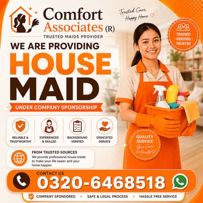Maids / House Maids / cook / House chef / Baby Sitter maid available