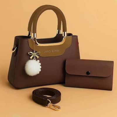 leather handbags  with belt&keychain