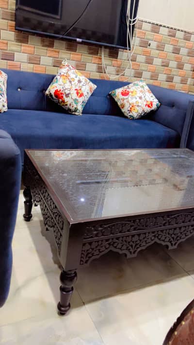 Premium Wooden Center Table | Elegant Carved Design | Like New