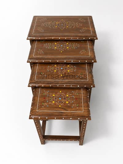 Premium Sheesham Nesting Tables – 4 Pcs