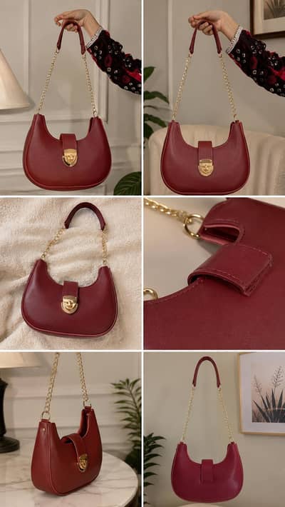maroon chain handbag brand new