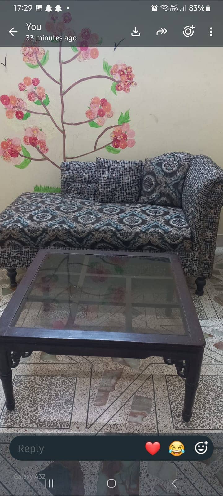 Sofa 2 seater with centre table 1