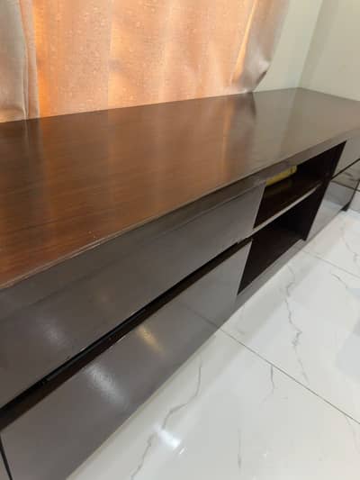 led wooden console