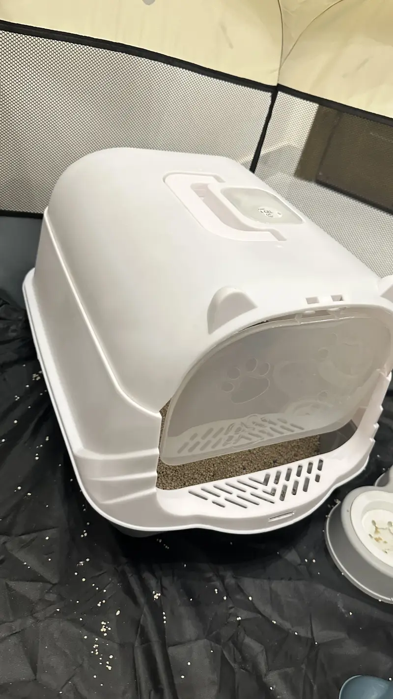 Large Covered Hooded Cat Litter Box with Flap