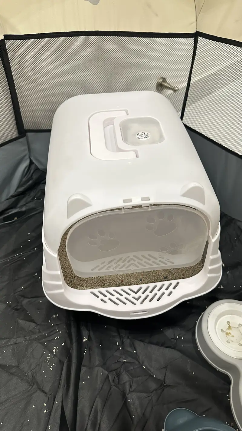 Large Covered Hooded Cat Litter Box with Flap — photo 2