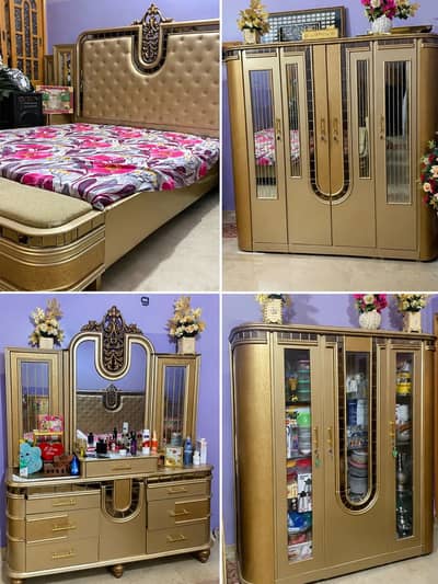 Complete Luxury Bedroom Set | Bed + Wardrobe + Dressing | Karachi