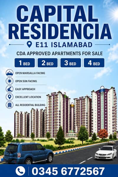 E11/4 CAPITAL RESIDENCIA 1 BED 2 BED 3 BED 4 BED Available For Sale