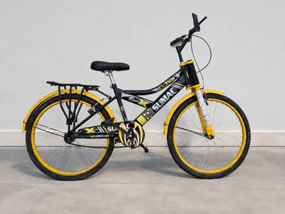 SUMAC Sports Bicycle Black & Yellow with Carrier – Good Condition