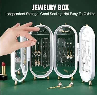 white gold tone jewelry box for earrings , neckless and Bengals