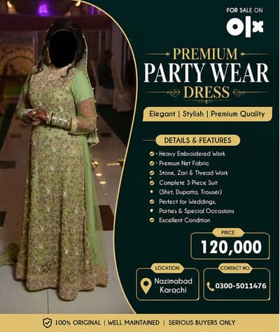 Valima & Party maxi | Bridal dress | Wedding Lehnga | one time used