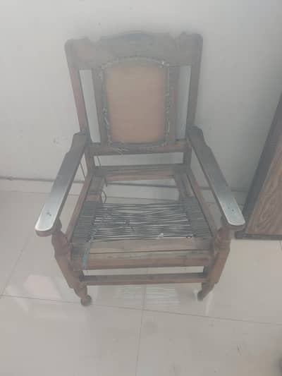 set if two wooden chairs