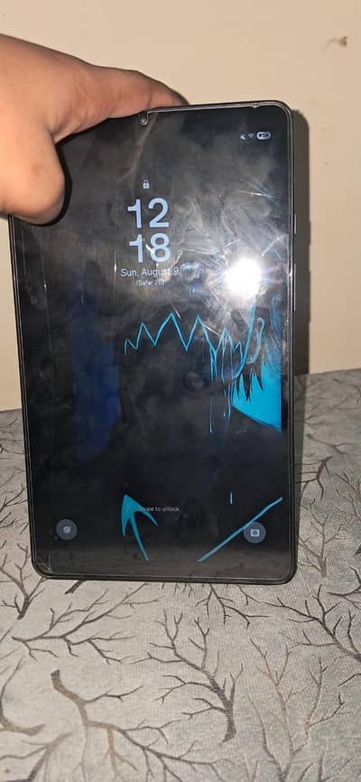 samsung tab a9 damaged from corner but work smoothly and almost new