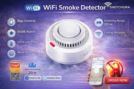 Wifi Tuya Smart Smoke Detector Sensor Wireless