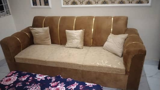 golden brown sofa