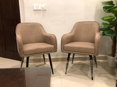 New Modern style Boucle chairs pair