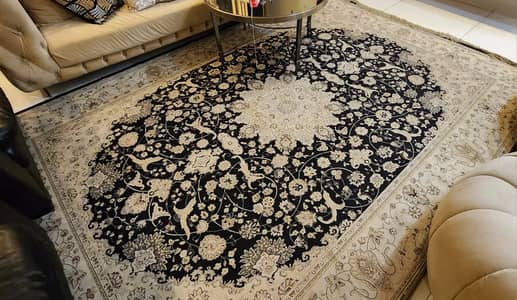 Maroon and Blue Rugs & Black andf Cream Carpet