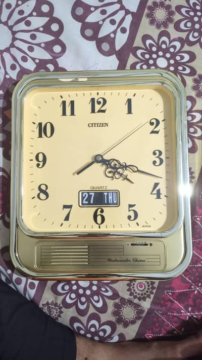 Citizen Quartz Westminster Chime Wall Clock.