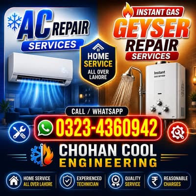AC Repair Service & Instant Gas Geyser Repair | Home Service Lahore