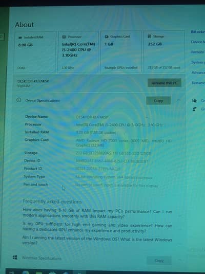 Core i5 2nd Gen | 8GB RAM | 128GB SSD + HDD | 1GB AMD Graphics