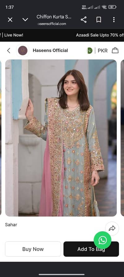 haseens brand new dress