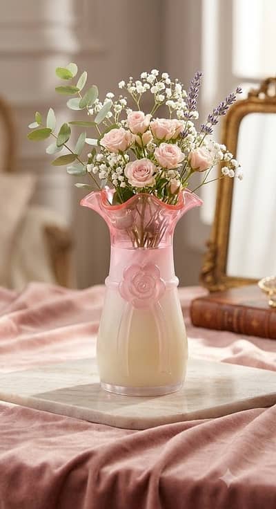 Elegant Vintage Style Plastic Flower Vase - Aesthetic Home Decor