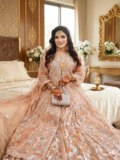 Luxury Bridal Maxi Dress | Designer Wedding Gown | Heavy Handwork