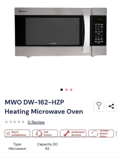 Dawlance Microwave Oven DW 162 HZP