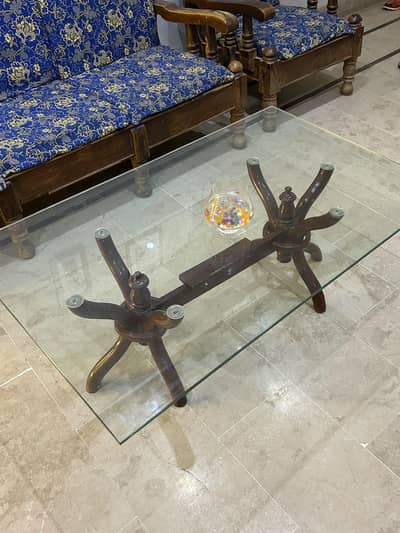 Fancy Wooden Glass Table