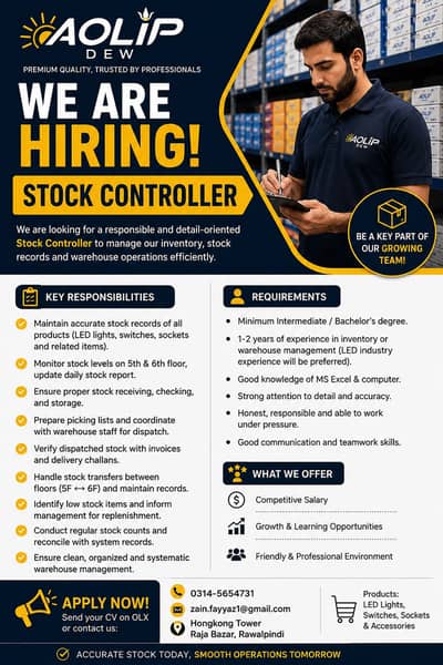 Stock controller required