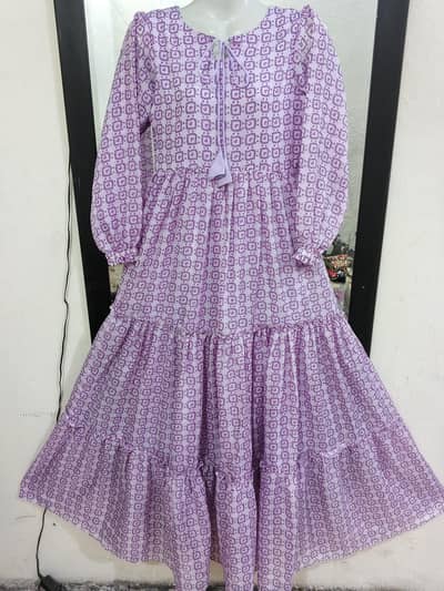 Lilac/ purple Printer Frock