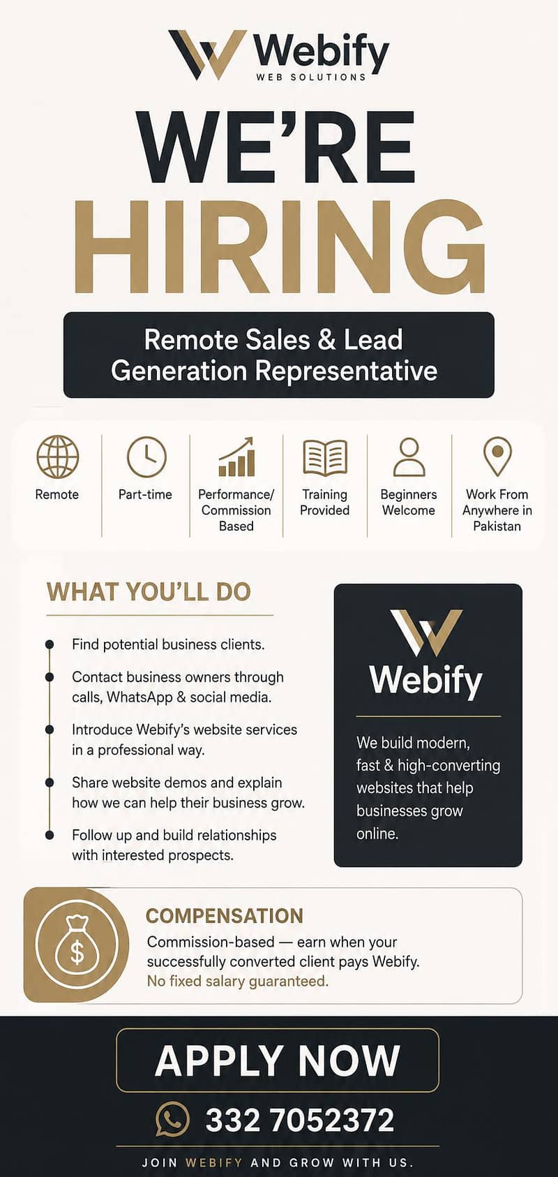 Remote Sales & Lead Generation Representative | Webify 0