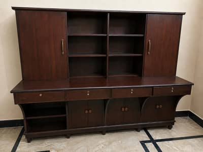 Large Wooden Showcase / Storage Cabinet / Bookcase with Drawers