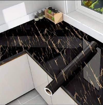 Black Marble Sheet - Waterproof & Self Adhesive