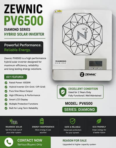 Zewnic PV6500 Diamond Series Hybrid Solar Inverter
