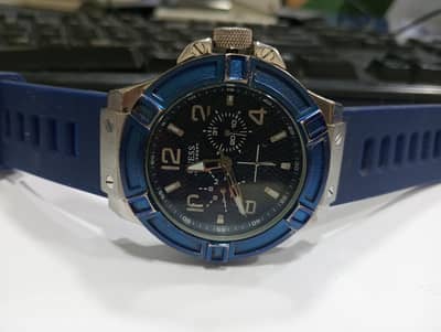 Hugo Boss chronograph watch for men Blue dial sports model