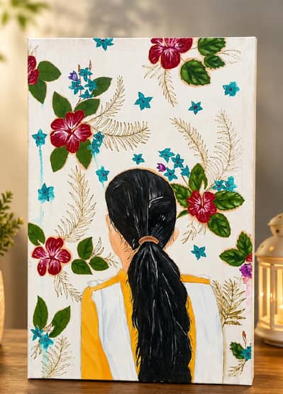 Elegant Floral Girl Wall Art