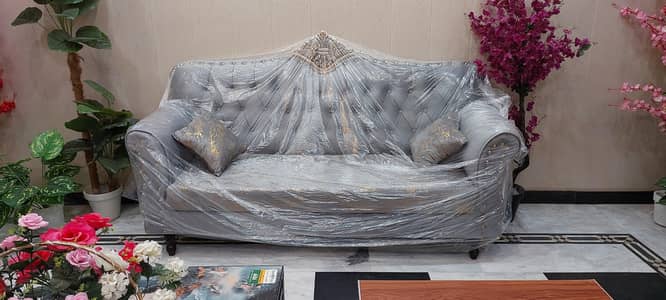 Sofa Set 7 seater solid wood structure new condition never used