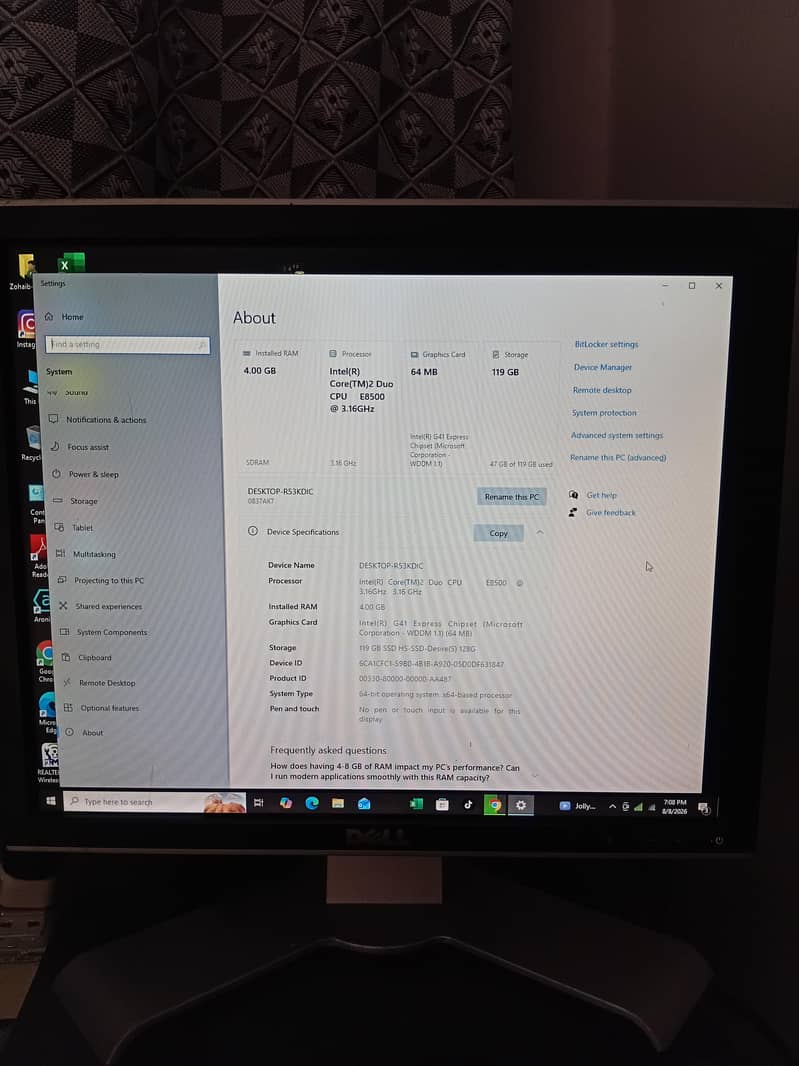 Computer 4gb/128ssd 3