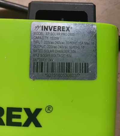 Inverex 1.5 Kw inverter with 150 W Solar Panels