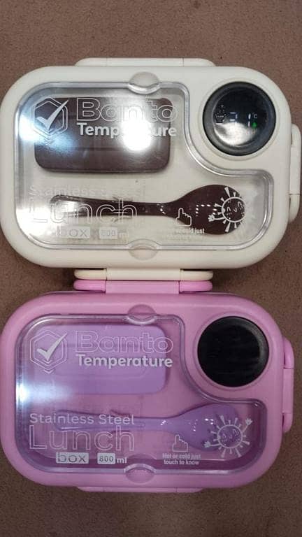 Stainless Steel School Lunch Box 800ml with Temperature Display, Spoon & Chopsticks, Leakproof Food Storage Container for Kids Girls Boys, Portable Bento Lunch Box for School, Office & Travel
