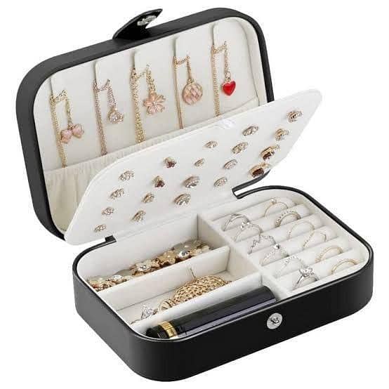3 Layer Velvet Jewelry Organizer Box with Lock | Suede Leather Acrylic Jewelry Storage Case for Rings Necklaces Earrings Bracelets | Luxury Jewelry Box Gift for Women