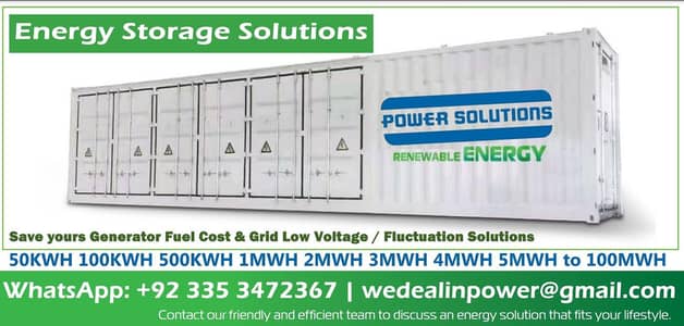 BESS - Energy Storage Systems 50KWh 100KWh 200KWh 300KWh 1MWh 2MWh 50M