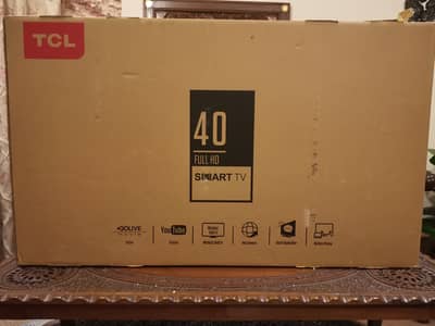 TCL 40” Smart LED, box packed, almost new